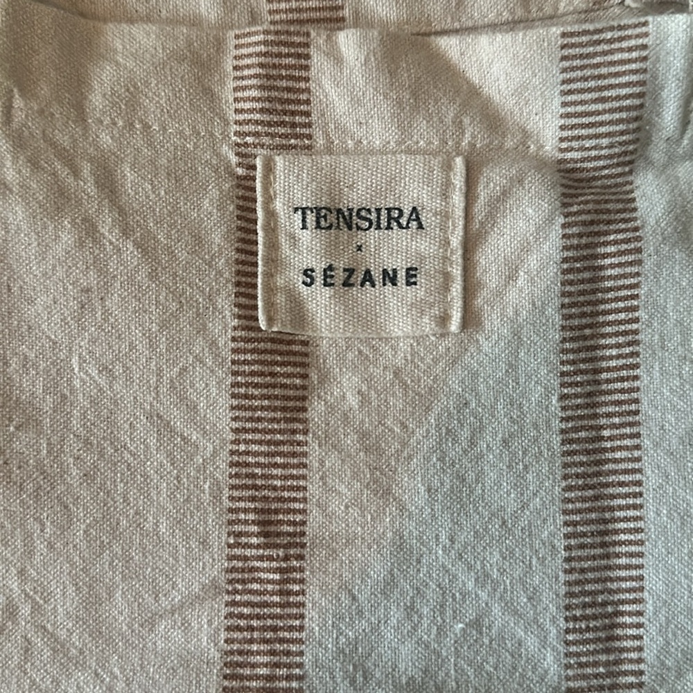 Final price Tensira X Sezane Cream and Tan Canvas Tote Bag - Picture 2 of 4